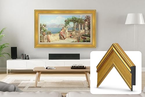Frame My TV Deco TV Frames - Antique Gold Smart Frame Compatible ONLY with Samsung The Frame TV and Pro (65', Fits 2021-2025)
