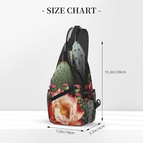 Bolso cruzado de pecho para hombre con flores y cactus miniatura 3
