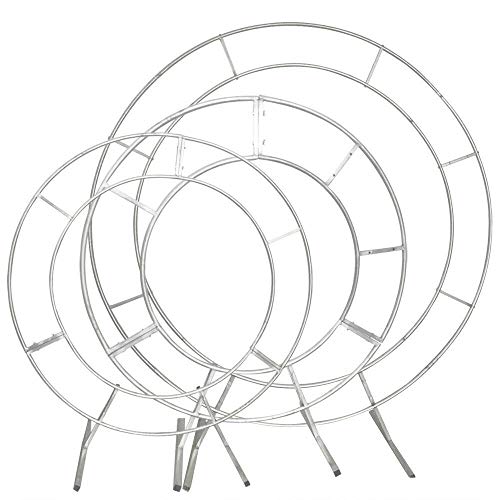 image for TBVECHI Wedding Metal Wreath Round Backdrop Stand Arch Backdrop Iron S