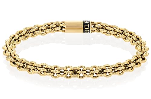 Tommy Hilfiger Jewelry 2790522 Pulsera de eslabones para hombre Oro amarillo, Estándar, Acero inoxidable, Standard, Acero inoxidable