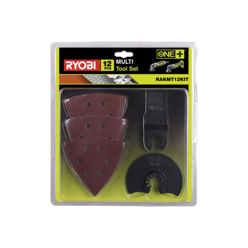 Confezione RYOBI - Multiutensile RMT18-0 - 18V OnePlus - 11 accessori - Senza batteria e caricatore - Kit 12 accessori R