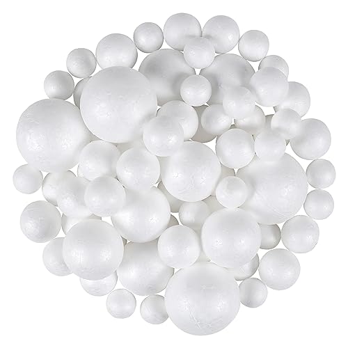【Sfere artigianali fai-da-te】 Queste palline di polistirolo hanno una densità molto elevata in modo da non lasciare segni, ammaccature, scheggiature o crepe. Puoi usare una pistola per colla per fissare i due pezzi, pizzo, lana, ecc. sulla palle polistirolo, oppure usare spilli o bastoncini di bambù per fissarli e ottenere la forma che desideri. Oppure puoi spruzzare la vernice o colorare le palline artigianali in base alle tue preferenze e dare libero sfogo alla tua immaginazione.