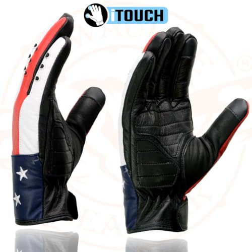 Image of Milwaukee Leather Men's Leather Motorcycle Gloves - Gel Padded Palm, Adjustable Wrist, Riding Gloves - X-Small