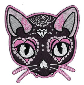Miss Cherry Martini - Sugar Skull Pink Cat Design, 3.5