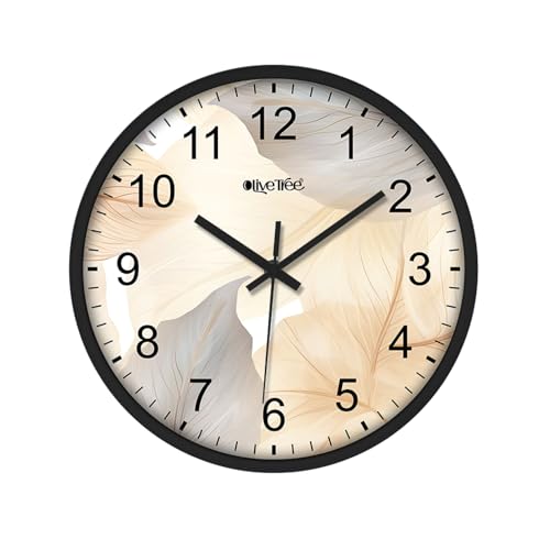Image of Olive Tree Wall Clock 12 inch Decorative Plastic Wall Clock TIK-Tok Movement Classic Clock Battery Operated Round Easy to Read for Room /Home /Kitchen /Bedroom /Office /School - 9082