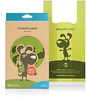 Earth Rated Dog Poo Bags with Tie Handles, Thick and Guaranteed Leakproof, Unscented, 120-Count