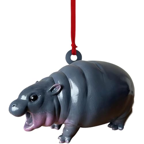 QIYUDA pygmy hippo resin ornament