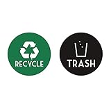 Recycle & Trash vinyl lettering decal stickers (Green Recycle w/Black Trash, 4