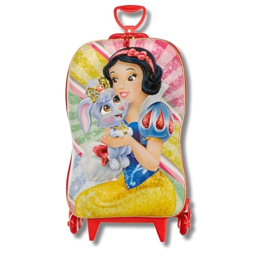 Mochila de Rodas Princesa Branca de Neve Escolar Infantil 3D