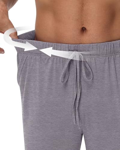 3 Pack: Men's Pajama Joggers -lightweight Pj Bottoms Lounge Pant Drawstring Pockets Elastic Banded Ankle Sleep Pant4
