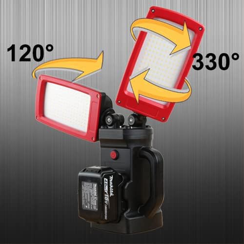 Miniatura 8 de DAYATECH 12000LM 85W Luz de trabajo LED inalámbrica de 85W con 12000 lm, de doble cabezal con trípode, compatible con baterías Dewalt, Milwaukee,