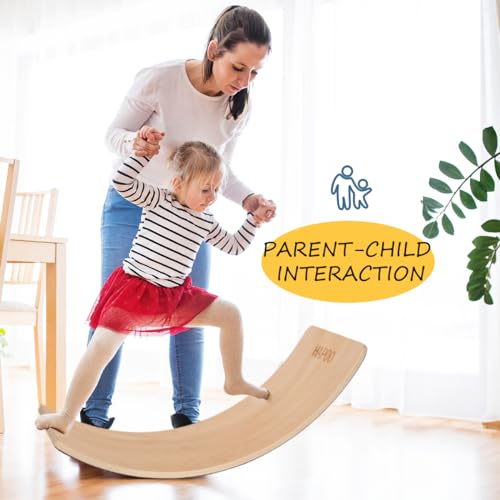 Wobble Board Balance Board for Kids Toddlers Adults Wooden Wobble Balance Board - Image 6