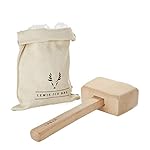 Viski Professional Lewis Ice Bag and Mallet, Manual Ice Crusher, Ice Crushers for Home Use, Bartender Kit & Bar Tools Kitchen Accessory, 12"