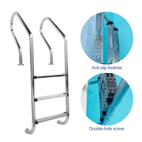 Escalera para piscina acero inoxidable 2 peldaños antideslizante miniatura 4