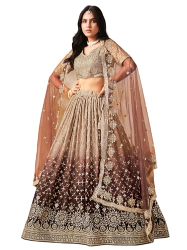 OQQTOO Indian Bridal Lehenga Chaniya Choli for Women Readymade Navratri Wedding Partywear ready to wear (B, 32)