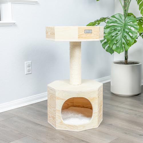 Casa para gato sólida de madera Armarkat S2906, 2 niveles, tan miniatura 5