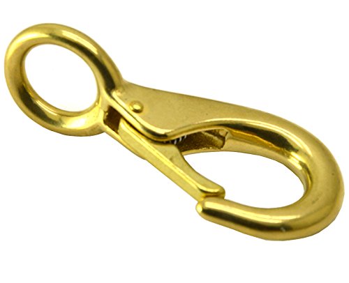 Okones Pack of 2Pcs,2/3'' (16mm) Eye Diamater,2-4/5''(70mm) Length,Solid Brass Oval Ring Lobster Clasp Claw Lobster Snap Clasp Hook for Straps Bags Belting Leathercarft (Insides 2/3'' Length2-4/5'')