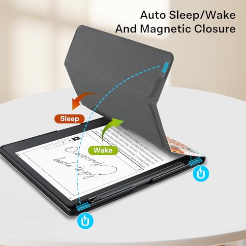 Image of CoBak Stand Case for Kindle Scribe - Premium Folio Leather Cover with Pen Holder, Auto Sleep /Wake - Compatible with 10.2 Inch Kindle Scribe (2022 /2024 Release)