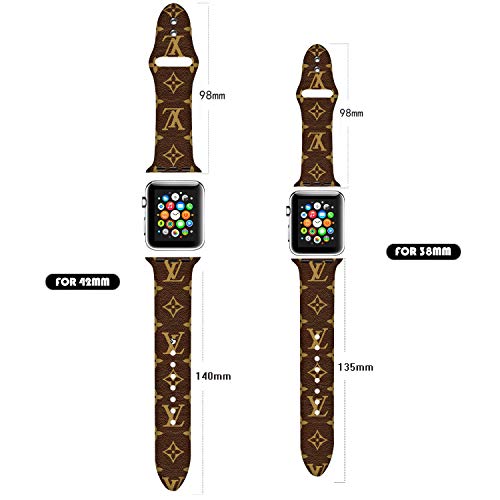Luxury Watch Band Compatible with Apple Watch,Apple Watch Bands for Women All Series 38mm 40mm 42mm 44mm Design Hypebeast Graphics Strap (brown, 42mm) - Thumbnail 3
