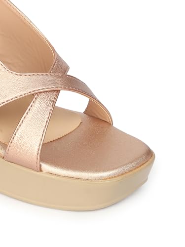 Image of ELLE Women Classic Platform Heel Sandal with Buckle details