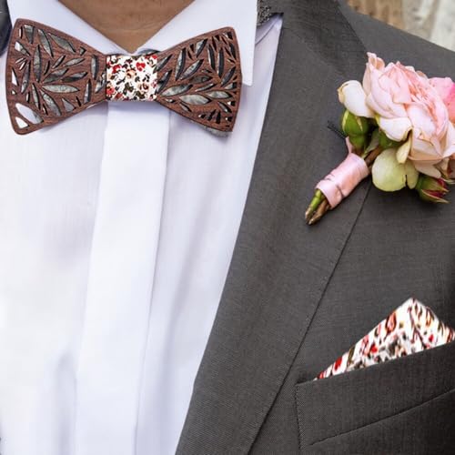 Set de Corbata de Madera para Hombre Hecha a Mano miniatura 4