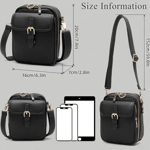 Vintage Messenger Bag Leather Crossbody Bags for Women Men Small Anti Theft Cross Body Shoulder Purse with Card Slots4