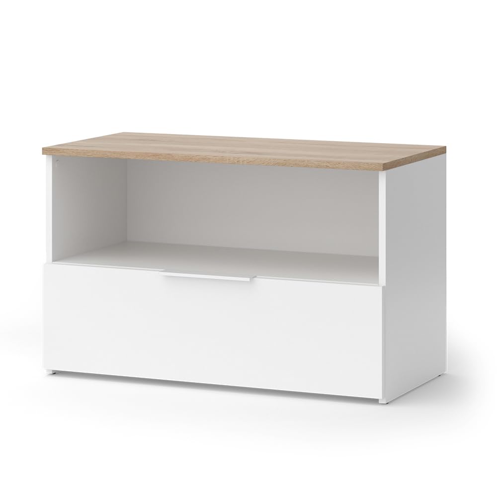 Vicco Credenza Wido, Bianco/Sonoma, 80 x 50 cm con 1 scomparto chiuso, adatto per la conservazione di oggetti domestici
