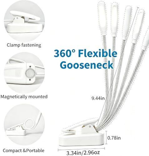 Image of 6 Pack Book Light Bulk Clip-On Reading Lights for Reading in Bed | LED Book Lights with 3 Color Temps, Stepless Dimming Brightness, Lightweight BookLights for Read Book Lovers at Night Gifts