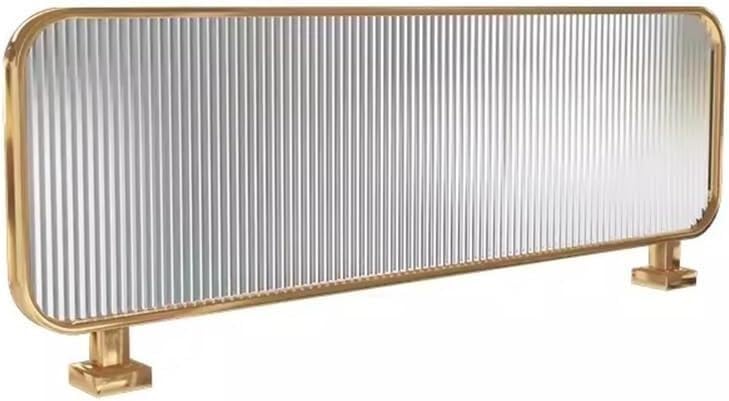 Pantalla de Mesa Independiente Ancha del Divisor del Escritorio del Vidrio translúcido 100cm con el Marco del Acero Inoxidable para la privacidad de la Oficina y la decoración del hogar