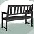 ACUEL 50" Poly Lumber HDPE Outdoor Bench Patio Seating, Black, 2 Pack
