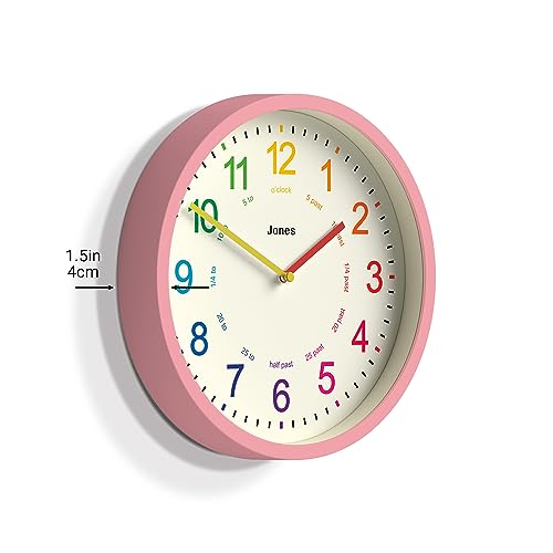 Jones Clocks® Kids wall clock, Pink, 25cm - Image 4