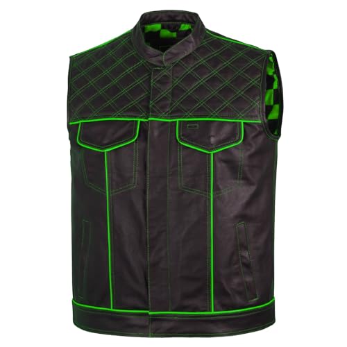 Image of .Men's Biker Rider Motorcycle club Motorbike stylish Genuine leather sleeveless vest