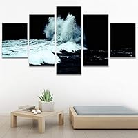 SIGNWIN 5 Panel Canvas Wall Art High Contrast Scenery for Home Decorations Ready to Hang - 60