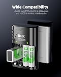 EBL 9V AA AAA Chargeur de batterie avec paquet de 4 AA Batteries rechargeables 2800mAh, Chargeur rapide intelligent pour Ni-MH Ni-Cd 9V Batteries rechargeables