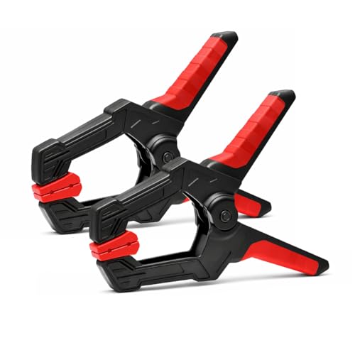 Image of JPT 6-Inch Heavy Duty Spring Clamp | 80mm Clamping Capacity, High-Tension Steel Spring | One-Hand Quick Grip, Non-Slip Pads | Woodworking, Carpentry & DIY Clamp Pack Of 2