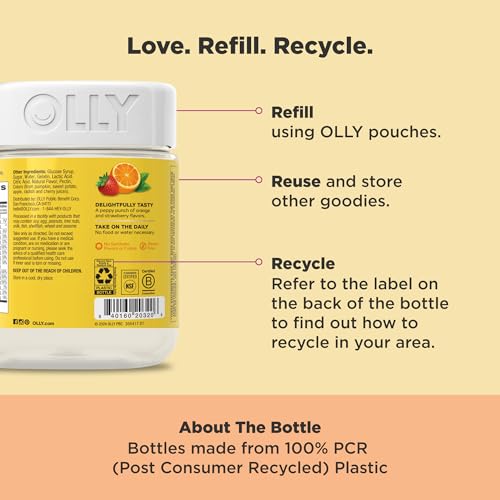 image for OLLY Kids Multivitamin Gummy Worms, Overall Health and Immune Support,