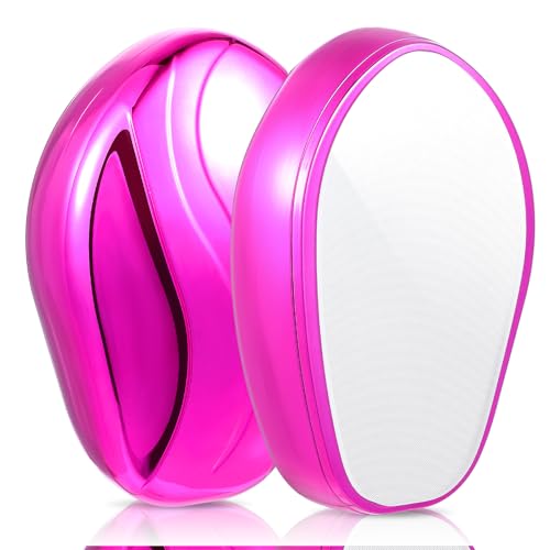 Ptwola Borrador de pelo de cristal, herramienta de depilación de cristal reutilizable, portátil, suave, lavable, rápido, fácil, espalda, brazos, piernas, dispositivo de exfoliación indoloro para