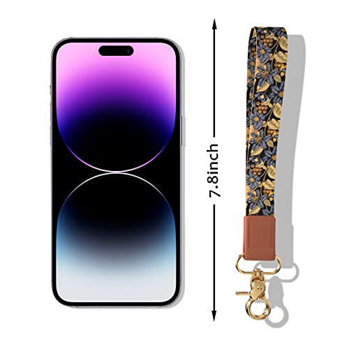 Qkari Wristlet Keychain Holder.wrist Lanyard For Keys.wristlet Strap Key Chain For Women And Man.(Blue Flower) #TOP1