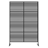 IDEALHOUSE 72' H Metal Outdoor Privacy Screen, Freestanding Rustproof Louvered Fence Panel, Easy Installation for Garden Patio Balcony Trash Can AC Unit Cover, 2PCS Modern Decorative Divider