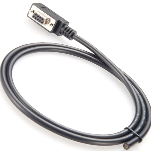 Plinkwirekb - Plinkwirekb 90 Degree Right/left angled DB9 9 Pin Female to Open Single Ended Straight Low Profile RS232 Serial Cable D-Sub 9 Pin RS232 Cable,105cm (upward)