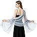 Montrestar Schal Damen Chiffon Stola, Schal Sommer in Grau, Leichtes Chiffontücher Stola, Pashmina Style für Abendkleid Festlich Hochzeit Party (Grau, 200 x 70 cm)