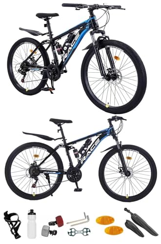 26”, 27.5”, 29 Inch Mountain Bike, Adult Bicycle, Teenager Bike, Men & Women’s Bike, Unisex MTB, Sport’s Cycle,19 KG Lightweight, Double Suspension, 21 Speed, Dual Disc Brakes, New (29 Inch)