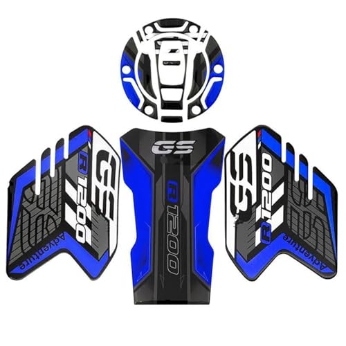 HZBHD Protector para el Tanque Adhesivo Depósito Combustible Motocicleta para B&MW R1200GS GSR1200 Adhesivo para Depósito De Combustible De Competición Kit Antideslizante(Azul)