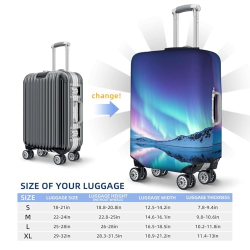 Travel Luggage Cover Northern Lights Spandex Suitcase Protector Washable Baggage Covers Fashion Elastic Scratch-Resistant Luggage Cover Protector Fits 18-32 Inch Luggage4
