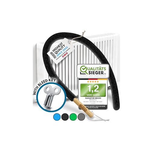 BRUSHYZ Radiator Cleaner Brush 115cm I Flexible Scratch-Free Slim Radiator Brushes for Cleaning I Soft Polyester I Radiator Duster Brush Long Thin & Washable I Fits 99% of Gridded & Non-Gridded Heater