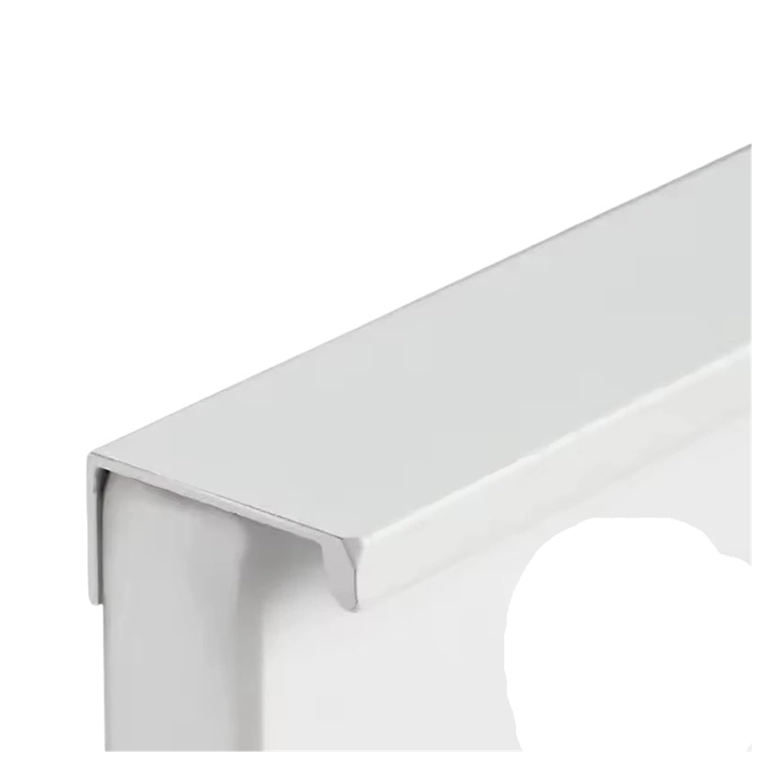 Poignées d'armoire longues profilées alu design blanc minimaliste 15 cm