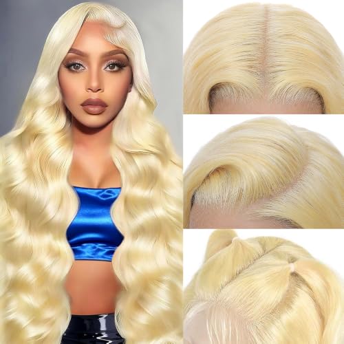 613 Lace Front Wig Human Hair 13x6 HD Blonde Wig Body Wave 26 Inch