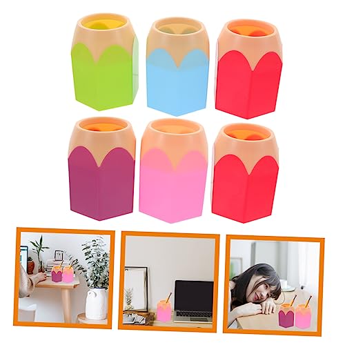 Porte-crayons multicolore SEWACC (6 pièces) en ABS résistant pour bureau