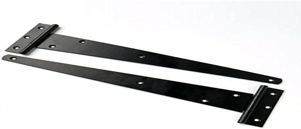 Bulk Hardware BH05864 Heavy Duty Strap T-Hinge 350mm (14") - Black (Pack of 2)