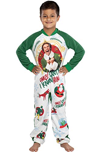 INTIMO Elf The Movie Kids' OMG Santa! I Know Him! One Piece Sleeper Pajama Union Suit For Girls Or Boys4